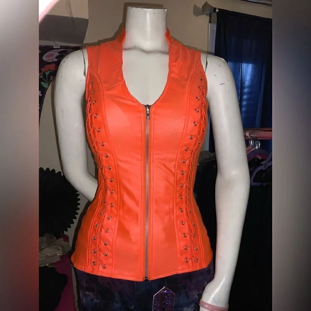 Lydia Crossback Zip Up Corset Top